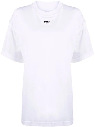 Mm6 Maison Margiela Logo-tag Oversized T-shirt In White