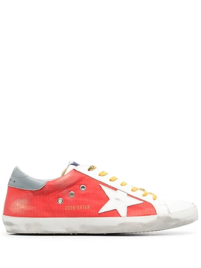 Golden Goose White & Red Ripstop Super-star Sneakers