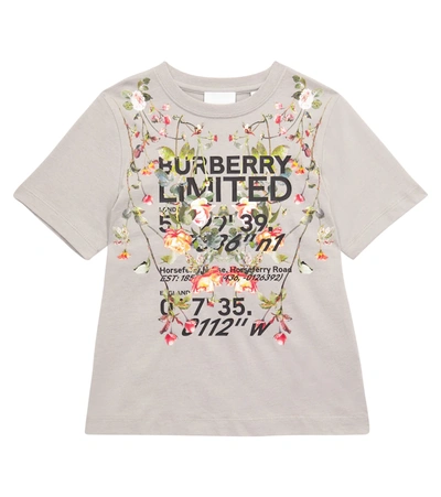 Burberry Kids' Logo Cotton T-shirt In Grey