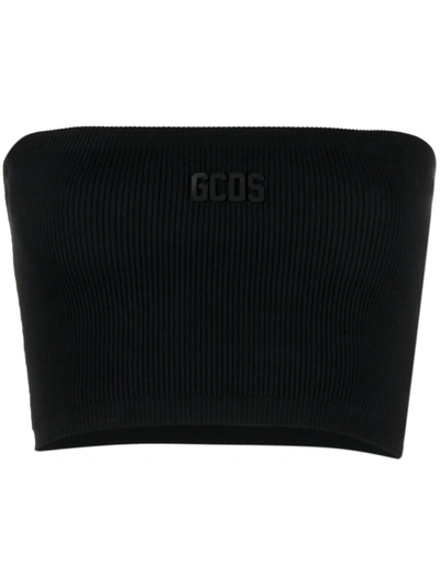 Gcds Banded Top With Logo Patch In Black