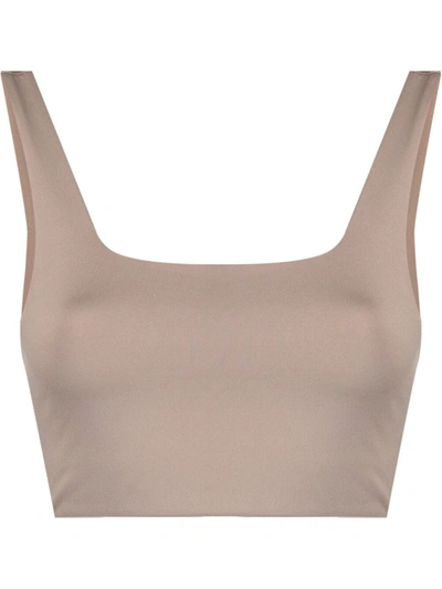 Girlfriend Collective Tommy Recycled Stretch Sports Bra In Brown