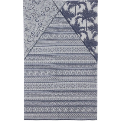 Clot Blue Mixed Graphic Print Beach Towel