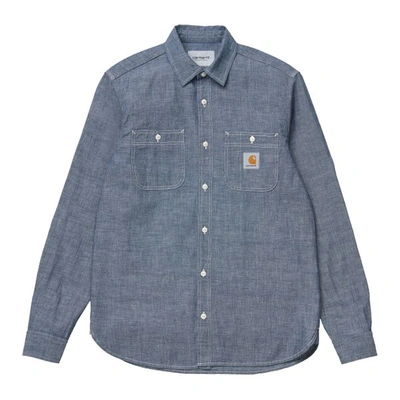 Carhartt Wip Clink Kirksville Chambray Shirt Blue Rinsed