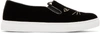 Charlotte Olympia Woman Leather-trimmed Embroidered Houndstooth Woven Slip-on Sneakers Black