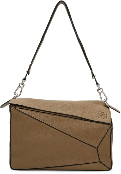 Loewe Puzzle Large Leather Cross-body Bag In 2530.tan