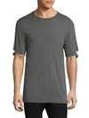 Helmut Lang Solid Sleeve Cutout T-shirt In Sage