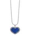 Lagos Sterling Silver Maya Lapis Heart Pendant Necklace, 34 In Blue
