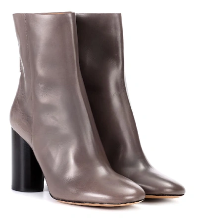Isabel Marant Garett Leather Ankle Boots In Grigio