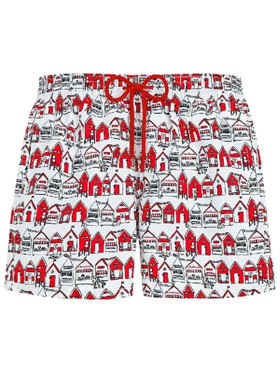 Vilebrequin Moorea Printed Swim Shorts In Red