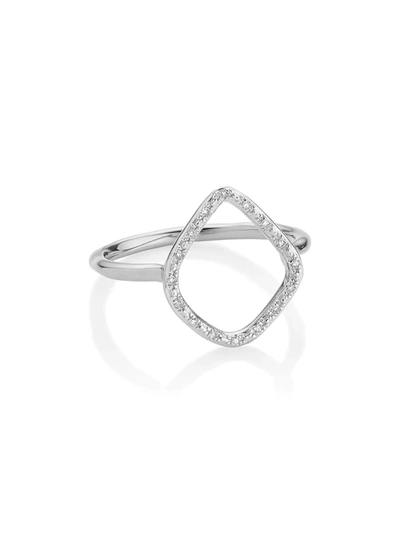 Monica Vinader Riva Hoop Cocktail Diamond Ring In Silver