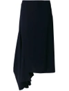 Marni Asymmetric Midi Skirt In Blue