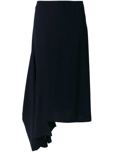 Marni Asymmetric Midi Skirt In Blue
