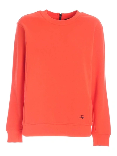 Fay Rear Zipper Sweatshirt In Orange