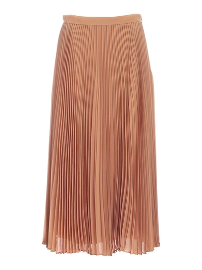 Max Mara Ande Pleated Skirt In Brown