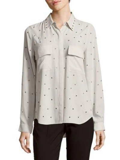 L Agence Bruno Grommet Button-front Blouse In Smoke