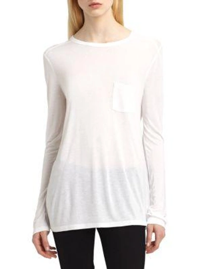 Alexander Wang T Classic Long-sleeve Pocket Tee In White