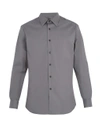Prada Single-cuff Stretch Cotton-blend Shirt In Grey