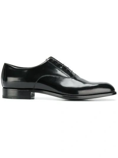 Prada High-shine Leather Oxford Shoes In Black