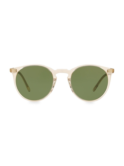 Oliver Peoples O'malley Round-frame Sunglasses In Light Beige
