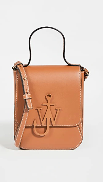 Jw Anderson Anchor Brand-plaque Leather Top-handle Bag In Pecan