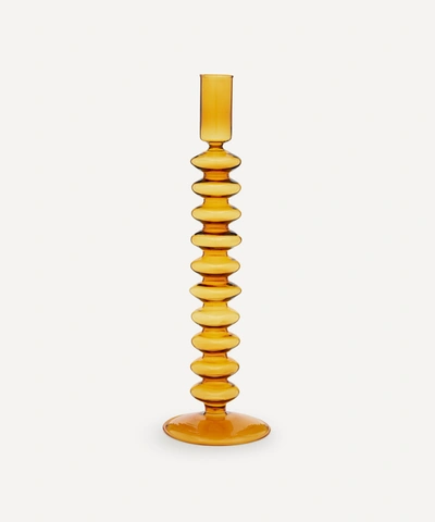 Aeyre Home Alto Glass Candlestick Holder In Brown