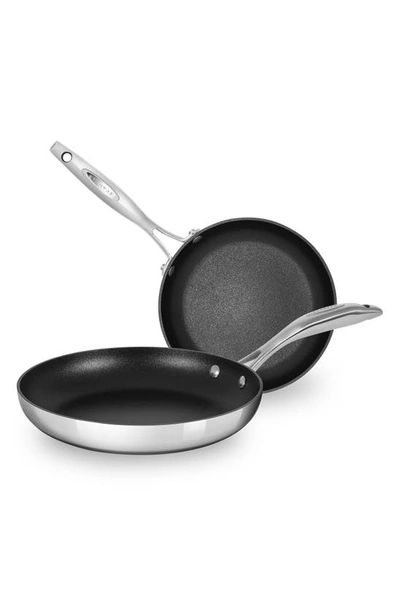 Scanpan Haptiq 2-piece Stainless Steel Fry Pan Set In Silver