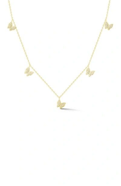 Sphera Milano Gold Vermeil Cz Butterfly Necklace