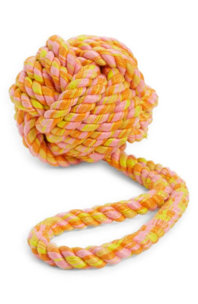 Ware Of The Dog Knotted Cotton Rope Dog Toy In Pink
