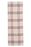 Burberry Giant Check Print Wool & Silk Scarf In Ash Rose