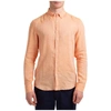 Michael Kors Slim Fit Linen Button Down Shirt In Amber Orange
