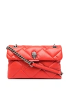 Kurt Geiger Xxl Kensington Soft Quilted Leather Shoulder Bag In Red/silver