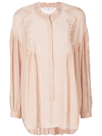 Iro Lace Panel Peasant Blouse