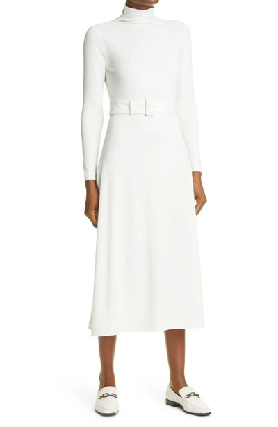 Club Monaco Melissah Knit Long Sleeve Midi Dress In White