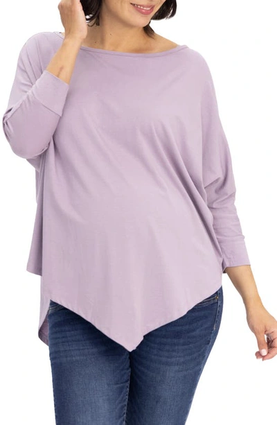 Angel Maternity Loose Fit Maternity T-shirt In Purple