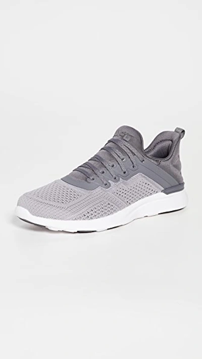 Apl Athletic Propulsion Labs Techloom Tracer Sneakers In Smoke  Cement & White