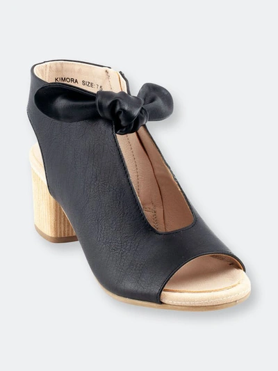 Gc Shoes Women's Kimora Knot Detail Block Heel Dress Sandals In Black
