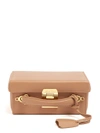 Mark Cross Grace Small Leather Box Bag In Nude