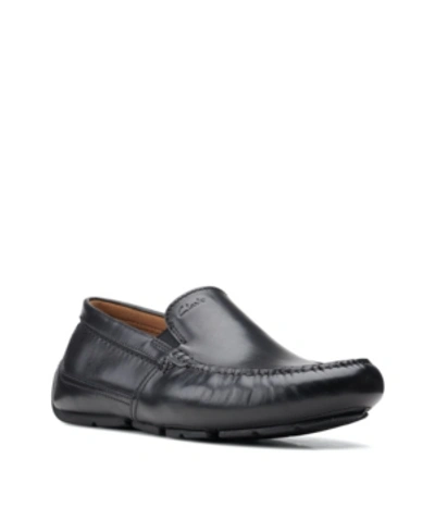 Clarks Markman Mens Leather Slip On Oxfords In Black