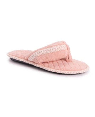 Muk Luks Women's Darlene Thong Slipper In Rose Gold-tone