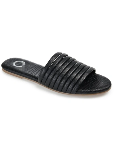 Journee Collection Marisol Womens Printed Caged Slide Sandals In Black