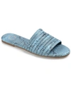 Journee Collection Journee Marisol Snake Print Slide Sandal In Blue