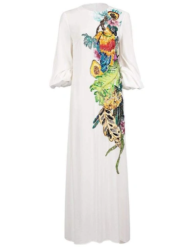 Stella Jean Hand Painted Maxi Dress In White
