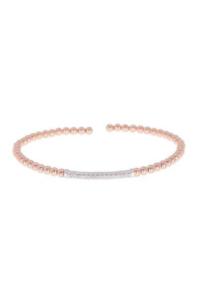 Meshmerise 18k Vermeil Plated Sterling Silver Bangle Bracelet In Rose