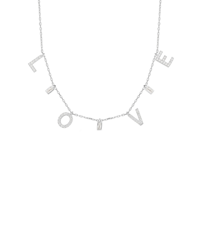 Sphera Milano Silver Cz Love Charm Necklace