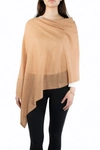 Portolano Cowl Neck Knit Poncho In Camel