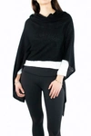 Portolano Cowl Neck Knit Poncho In Black