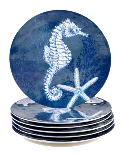 Certified International Oceanic Melamine 6-pc. Dinner Plates In Multicolor