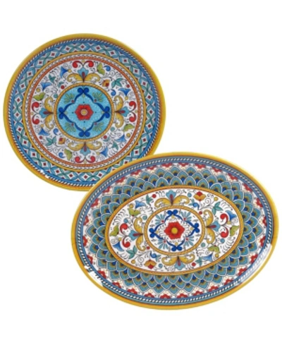 Certified International Portofino Melamine 2-pc. Platter Set In Multicolor