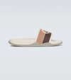 Gucci Interlocking G Rubber Slide Sandals In Beige