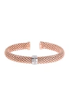 Meshmerise 18k Gold Vermeil Diamond Bangle In Rose